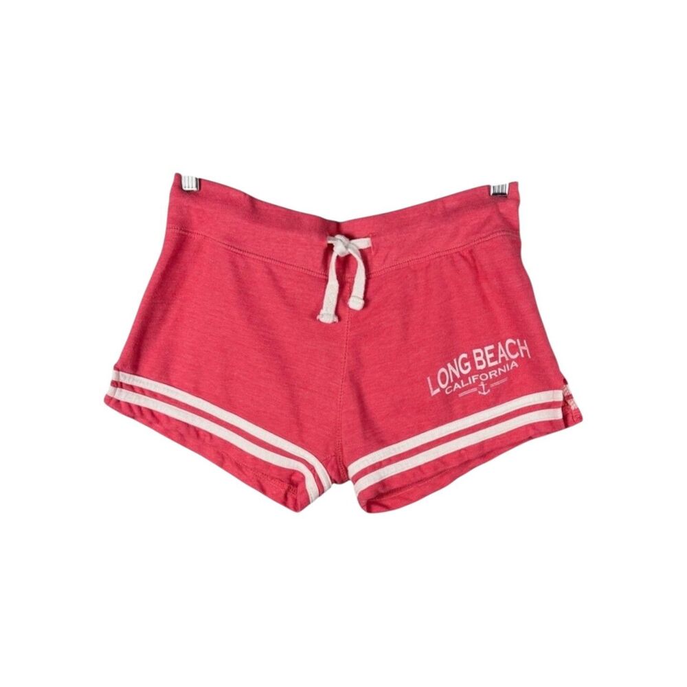 Long Beach California Pink Drawstring Sweat Shorts Anchor Graphic Women's Size M